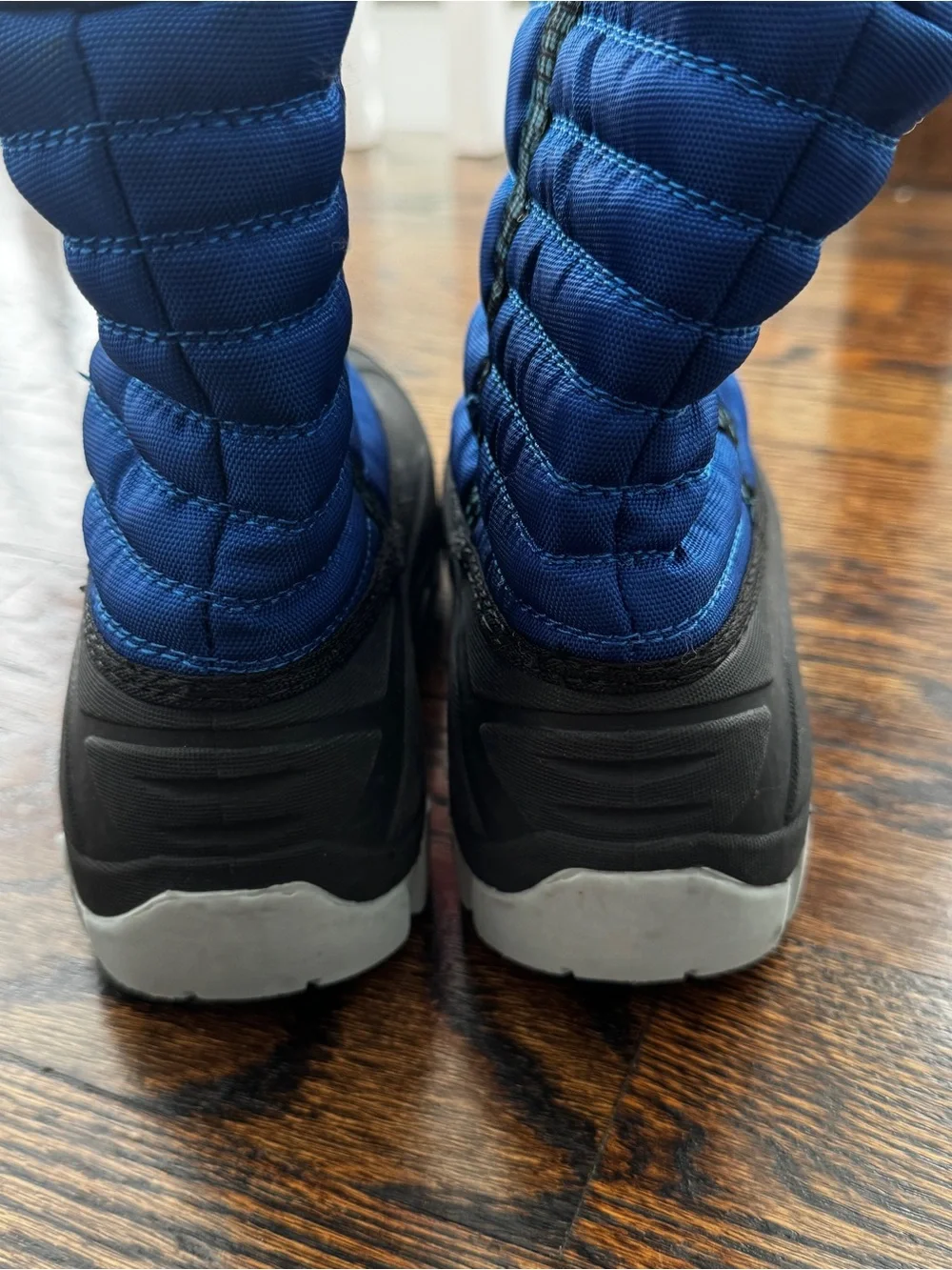 Zella Kids' Insulated Blue Quilted Snow Boots with Black Lower